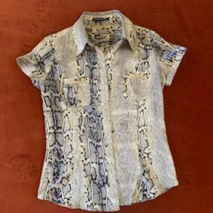 BCBG Snakeskin Button-down
